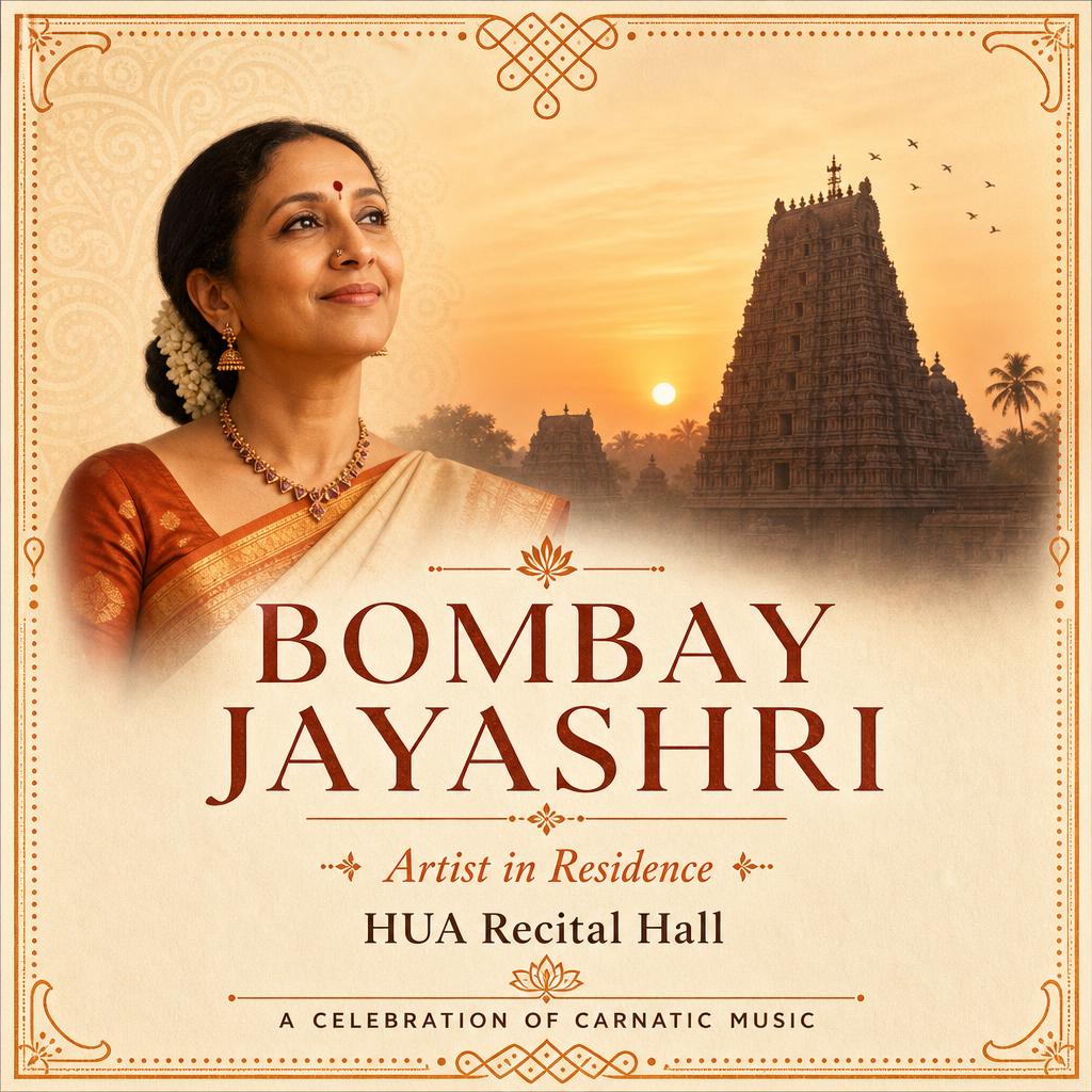 Bombay Jayashri — The first artist-in-residence at HUA.